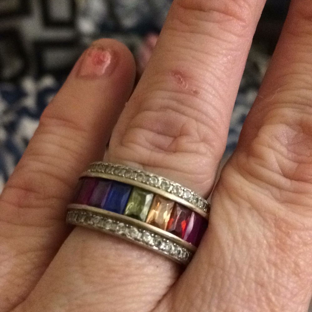 Vintage multi diamond band